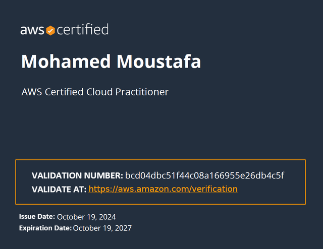 AWS Certified Cloud Practitioner certificate